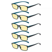 eyekeeper.com 5 Pack Classic Blue Light Blocking Reading Glasses TMCG177 Eyeglasses White Smoke Blue-5pcs / +0.75,Blue-5pcs / +1.00,Blue-5pcs / +1.50