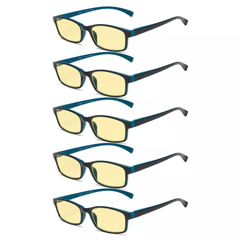 eyekeeper.com 5 Pack Classic Blue Light Blocking Reading Glasses TMCG177 Eyeglasses White Smoke Blue-5pcs / +0.75,Blue-5pcs / +1.00,Blue-5pcs / +1.50