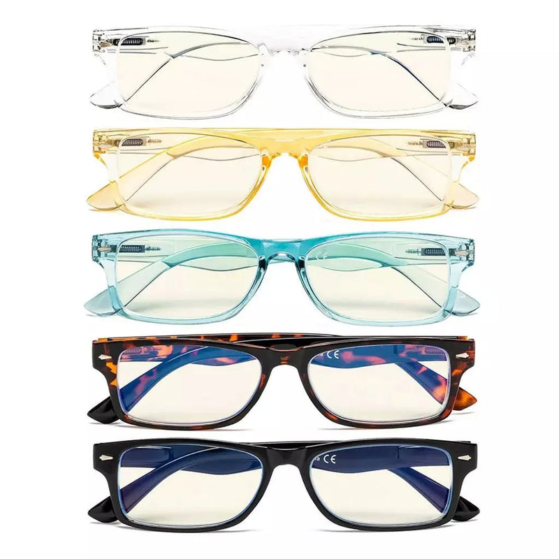 eyekeeper.com 5 Pack Classic Blue Light Filter Reading Glasses UVR066 Eyeglasses White Smoke 5 Pairs Mix / without magnification,5 Pairs Mix / +0.50,5 Pairs Mix / +0.75,5 Pairs Mix / +1.00,5 Pairs Mix / +1.25,5 Pairs Mix / +1.50,5 Pairs Mix / +1.75,5 Pairs Mix / +2.00,5 Pairs Mix / +2.50,5 Pairs Mix / +3.00