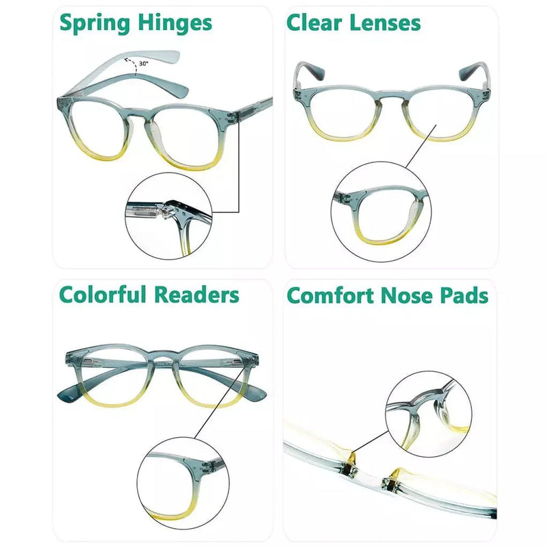 eyekeeper.com 5 Pack Cute Fashionable Two Tone Reading Glasses Colorful Readers R144 Eyeglasses White Smoke 5 Pairs Mix / without magnification,5 Pairs Mix / +0.50,5 Pairs Mix / +0.75,5 Pairs Mix / +1.00,5 Pairs Mix / +1.25,5 Pairs Mix / +1.50,5 Pairs Mix / +1.75,5 Pairs Mix / +2.00,5 Pairs Mix / +2.50,5 Pairs Mix / +2.75,5 Pairs Mix / +3.00,5 Pairs Mix / +3.25