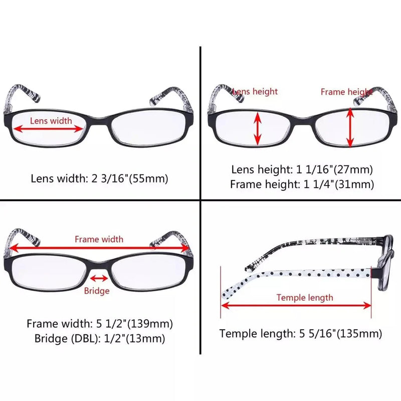 eyekeeper.com 5 Pack Cute Reading Glasses R908P Eyeglasses White Smoke 5 Pairs Mix / +0.50,5 Pairs Mix / +0.75,5 Pairs Mix / +1.00