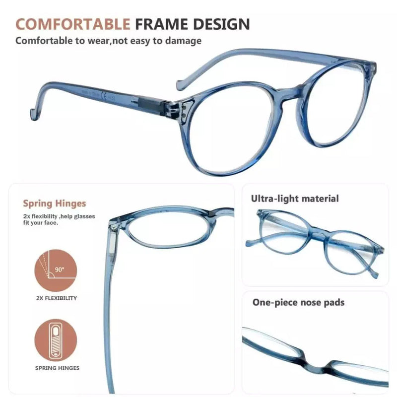 eyekeeper.com 5 Pack Elegant Reading Glasses Round Readers R9115C Eyeglasses White Smoke 5 Pairs Mix / +0.50,5 Pairs Mix / +0.75,5 Pairs Mix / +1.00,5 Pairs Mix / +1.25,5 Pairs Mix / +1.50,5 Pairs Mix / +1.75,5 Pairs Mix / +2.50,5 Pairs Mix / +2.75,5 Pairs Mix / +3.00,5 Pairs Mix / +3.50