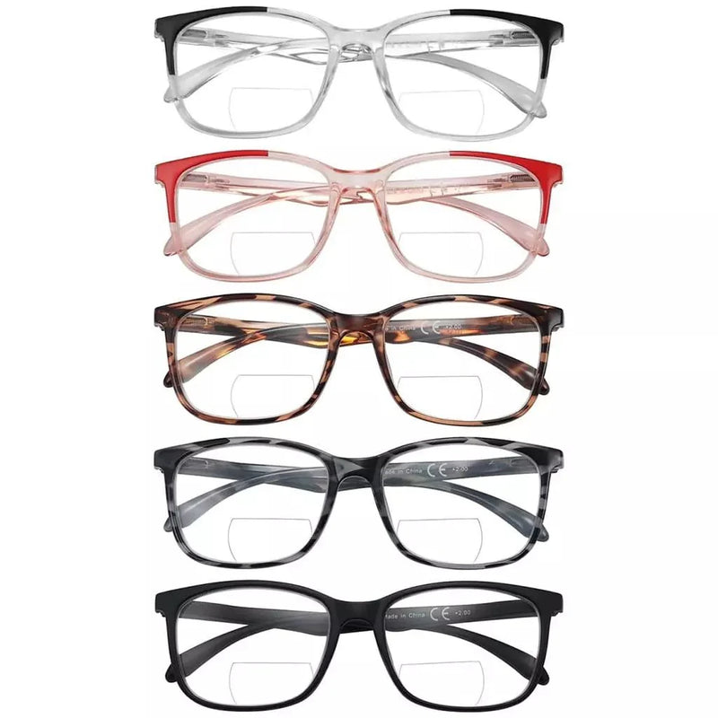 eyekeeper.com 5 Pack Fashionable Bifocal Reading Glasses BR9113 Eyeglasses White Smoke 5 Pairs Mix / +1.00,5 Pairs Mix / +1.50,5 Pairs Mix / +1.75,5 Pairs Mix / +2.00,5 Pairs Mix / +2.50,5 Pairs Mix / +3.00