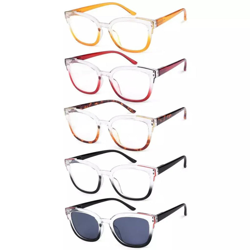 eyekeeper.com 5 Pack Fashionable Reading Glasses Two Tone Eyeglasses R2114 Eyeglasses White Smoke 5 Pairs Mix / without magnification,5 Pairs Mix / +0.50,5 Pairs Mix / +0.75,5 Pairs Mix / +1.00,5 Pairs Mix / +1.25,5 Pairs Mix / +1.50,5 Pairs Mix / +1.75,5 Pairs Mix / +2.00,5 Pairs Mix / +2.25,5 Pairs Mix / +2.50,5 Pairs Mix / +2.75,5 Pairs Mix / +3.00