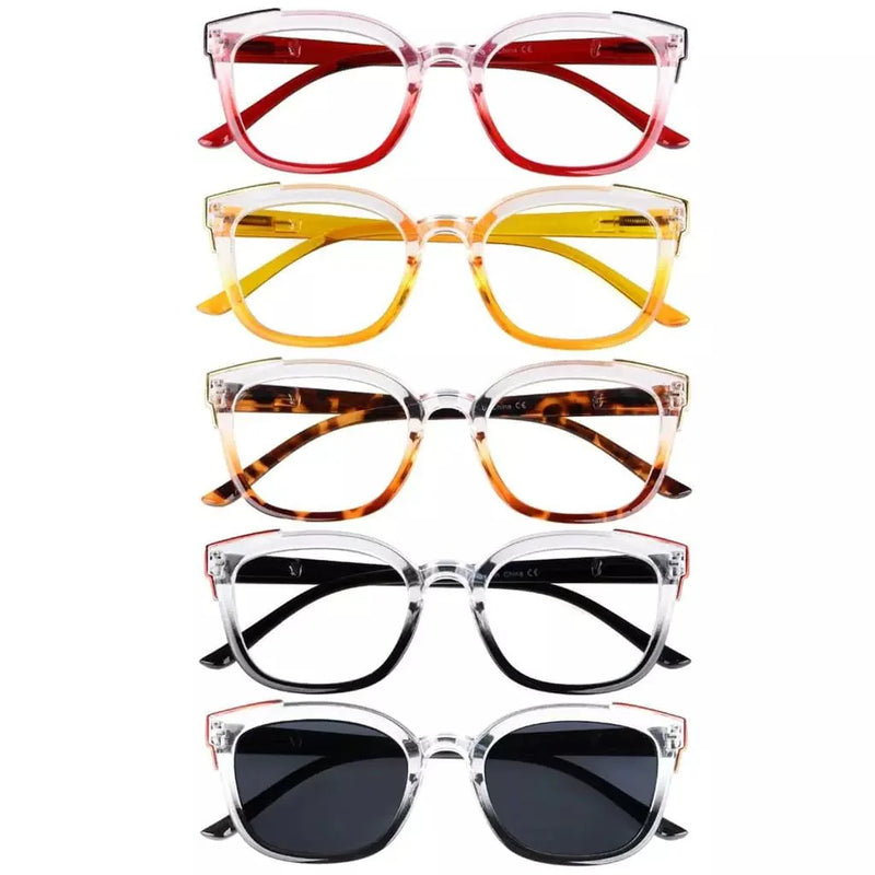eyekeeper.com 5 Pack Fashionable Reading Glasses Two Tone Eyeglasses R2114 Eyeglasses White Smoke 5 Pairs Mix / without magnification,5 Pairs Mix / +0.50,5 Pairs Mix / +0.75,5 Pairs Mix / +1.00,5 Pairs Mix / +1.25,5 Pairs Mix / +1.50,5 Pairs Mix / +1.75,5 Pairs Mix / +2.00,5 Pairs Mix / +2.25,5 Pairs Mix / +2.50,5 Pairs Mix / +2.75,5 Pairs Mix / +3.00