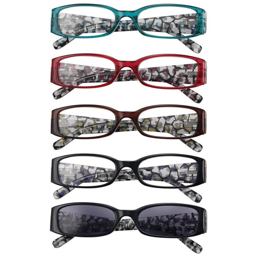 eyekeeper.com 5 Pack Floral Design Reading Glasses R040F Eyeglasses Dark Slate Gray 5 Pairs Mix / +0.50,5 Pairs Mix / +0.75,5 Pairs Mix / +1.00,5 Pairs Mix / +1.25
