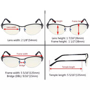 eyekeeper.com 5 Pack Half-rim Cat-eye Blue Light Filter Eyeglasses UV17002 Eyeglasses White Smoke 5 Pairs Mix / without magnification