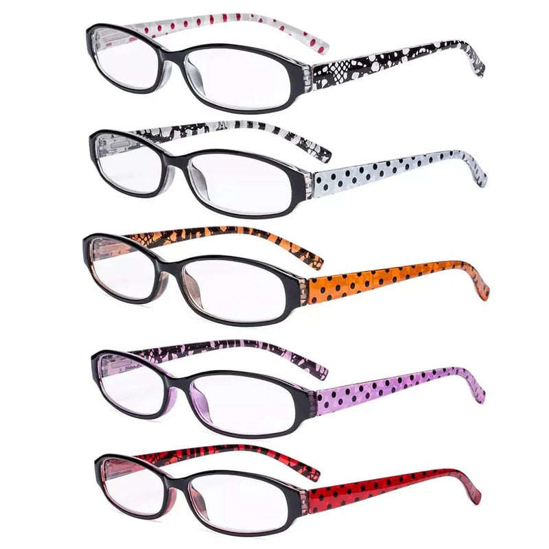 eyekeeper.com 5 Pack Ladies Reading Glasses with Polka Dots Arms R9104P Eyeglasses White Smoke 5 Pairs Mix / +0.50,5 Pairs Mix / +0.75,5 Pairs Mix / +1.00,5 Pairs Mix / +1.25,5 Pairs Mix / +1.50,5 Pairs Mix / +1.75,5 Pairs Mix / +2.00