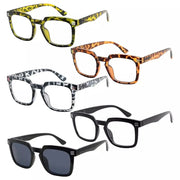 eyekeeper.com 5 Pack Modern Readers Square Reading Glasses R2104 Eyeglasses White Smoke 5 Pairs Mix / without magnification,5 Pairs Mix / +0.50,5 Pairs Mix / +0.75,5 Pairs Mix / +1.00,5 Pairs Mix / +1.25,5 Pairs Mix / +1.50,5 Pairs Mix / +1.75,5 Pairs Mix / +2.00,5 Pairs Mix / +2.25,5 Pairs Mix / +2.50,5 Pairs Mix / +2.75,5 Pairs Mix / +3.00