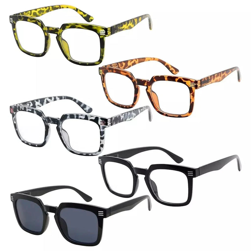 eyekeeper.com 5 Pack Modern Readers Square Reading Glasses R2104 Eyeglasses White Smoke 5 Pairs Mix / without magnification,5 Pairs Mix / +0.50,5 Pairs Mix / +0.75,5 Pairs Mix / +1.00,5 Pairs Mix / +1.25,5 Pairs Mix / +1.50,5 Pairs Mix / +1.75,5 Pairs Mix / +2.00,5 Pairs Mix / +2.25,5 Pairs Mix / +2.50,5 Pairs Mix / +2.75,5 Pairs Mix / +3.00