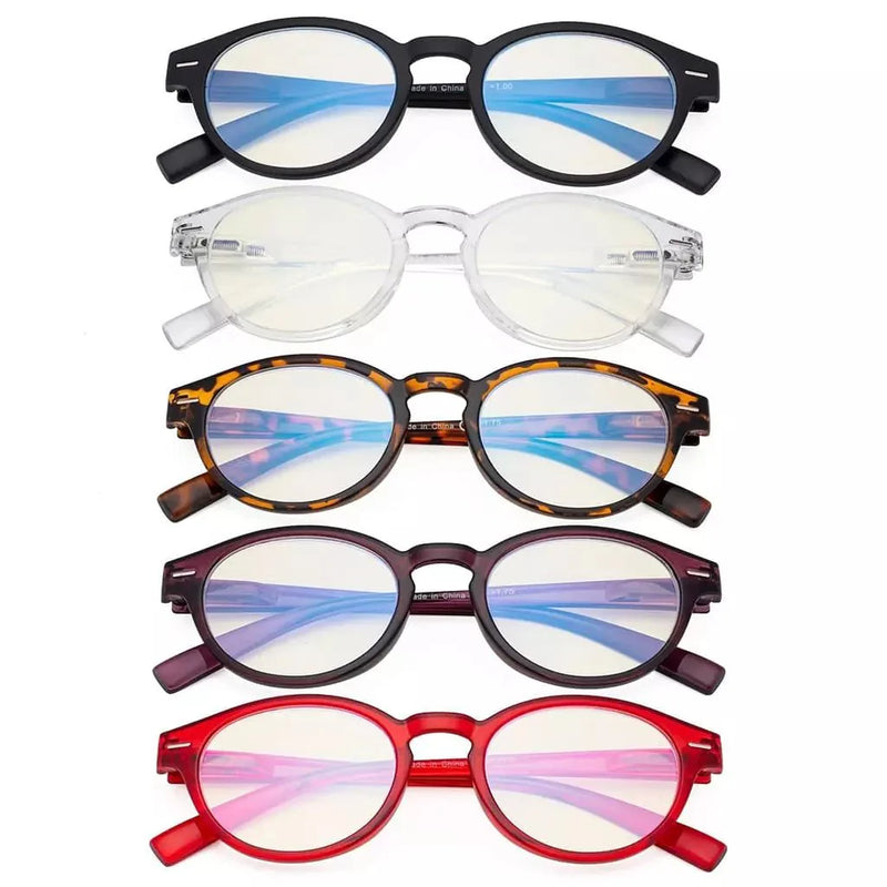 eyekeeper.com 5 Pack Oval Blue Light Filter Reading Glasses UVR091 Eyeglasses White Smoke 5 Pairs Mix / without magnification,5 Pairs Mix / +0.50,5 Pairs Mix / +0.75,5 Pairs Mix / +1.00,5 Pairs Mix / +1.25,5 Pairs Mix / +1.50,5 Pairs Mix / +3.00,5 Pairs Mix / +3.50,5 Pairs Mix / +4.00