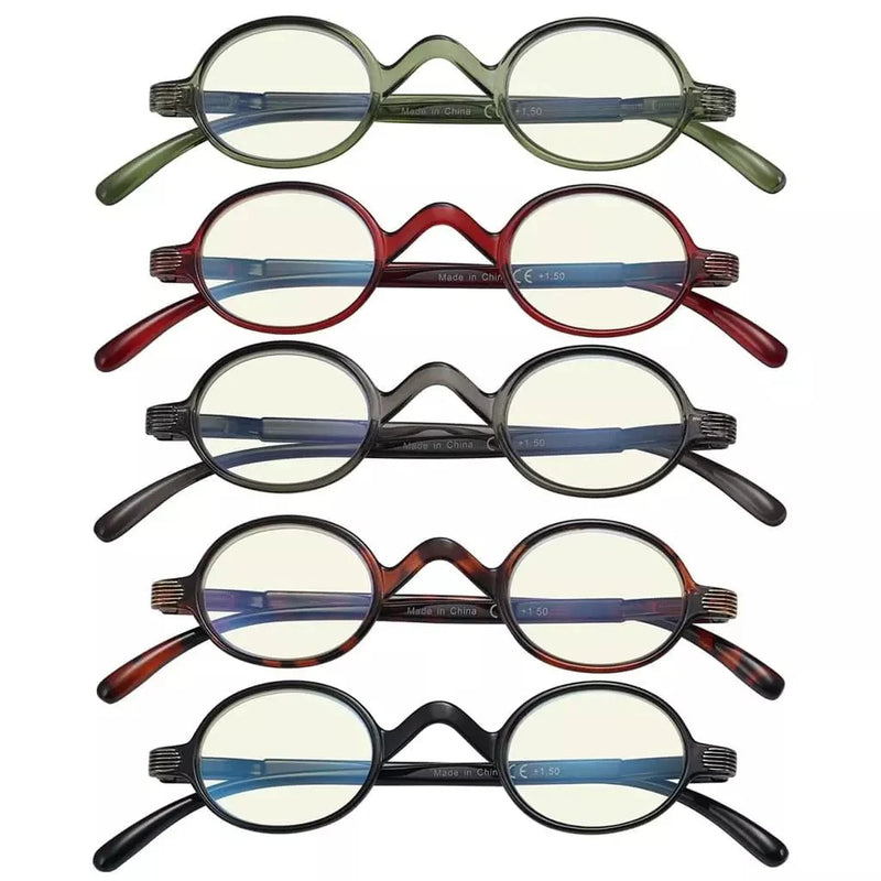 eyekeeper.com 5 Pack Oval Classic Vintage Blue Light Glasses UVR077X Eyeglasses White Smoke 5 Pairs Mix / without magnification,5 Pairs Mix / +0.50,5 Pairs Mix / +0.75,5 Pairs Mix / +1.00,5 Pairs Mix / +1.25,5 Pairs Mix / +1.50,5 Pairs Mix / +1.75,5 Pairs Mix / +2.00,5 Pairs Mix / +2.25,5 Pairs Mix / +2.50,5 Pairs Mix / +3.00,5 Pairs Mix / +3.50