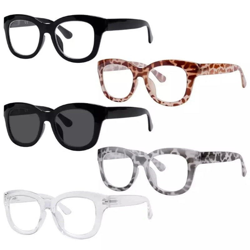 eyekeeper.com 5 Pack Oversized Retro Reading Glasses Classic Square Readers FH1555 Eyeglasses White Smoke 5 Pairs Mix / without magnification,5 Pairs Mix / +0.50,5 Pairs Mix / +0.75,5 Pairs Mix / +1.00,5 Pairs Mix / +1.25,5 Pairs Mix / +1.50,5 Pairs Mix / +1.75,5 Pairs Mix / +2.00,5 Pairs Mix / +2.25,5 Pairs Mix / +2.50,5 Pairs Mix / +2.75,5 Pairs Mix / +3.00