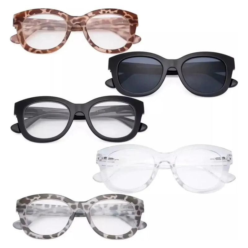 eyekeeper.com 5 Pack Oversized Retro Reading Glasses Classic Square Readers FH1555 Eyeglasses Dark Slate Gray 5 Pairs Mix / without magnification,5 Pairs Mix / +0.50,5 Pairs Mix / +0.75,5 Pairs Mix / +1.00,5 Pairs Mix / +1.25,5 Pairs Mix / +1.50,5 Pairs Mix / +1.75,5 Pairs Mix / +2.00,5 Pairs Mix / +2.25,5 Pairs Mix / +2.50,5 Pairs Mix / +2.75,5 Pairs Mix / +3.00