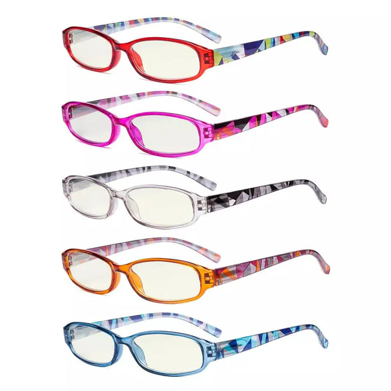 eyekeeper.com 5 Pack Pattern Blue Light Filter Reading Glasses UVR9104G Eyeglasses White Smoke 5 Pairs Mix / without magnification,5 Pairs Mix / +0.50,5 Pairs Mix / +0.75,5 Pairs Mix / +1.00,5 Pairs Mix / +1.50,5 Pairs Mix / +1.75,5 Pairs Mix / +2.00,5 Pairs Mix / +2.25,5 Pairs Mix / +2.50