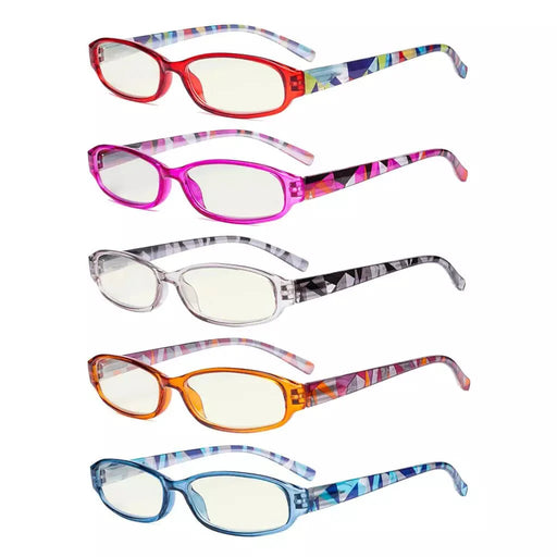 eyekeeper.com 5 Pack Pattern Blue Light Filter Reading Glasses UVR9104G Eyeglasses White Smoke 5 Pairs Mix / without magnification,5 Pairs Mix / +0.50,5 Pairs Mix / +0.75,5 Pairs Mix / +1.00,5 Pairs Mix / +1.50,5 Pairs Mix / +1.75,5 Pairs Mix / +2.00,5 Pairs Mix / +2.25,5 Pairs Mix / +2.50