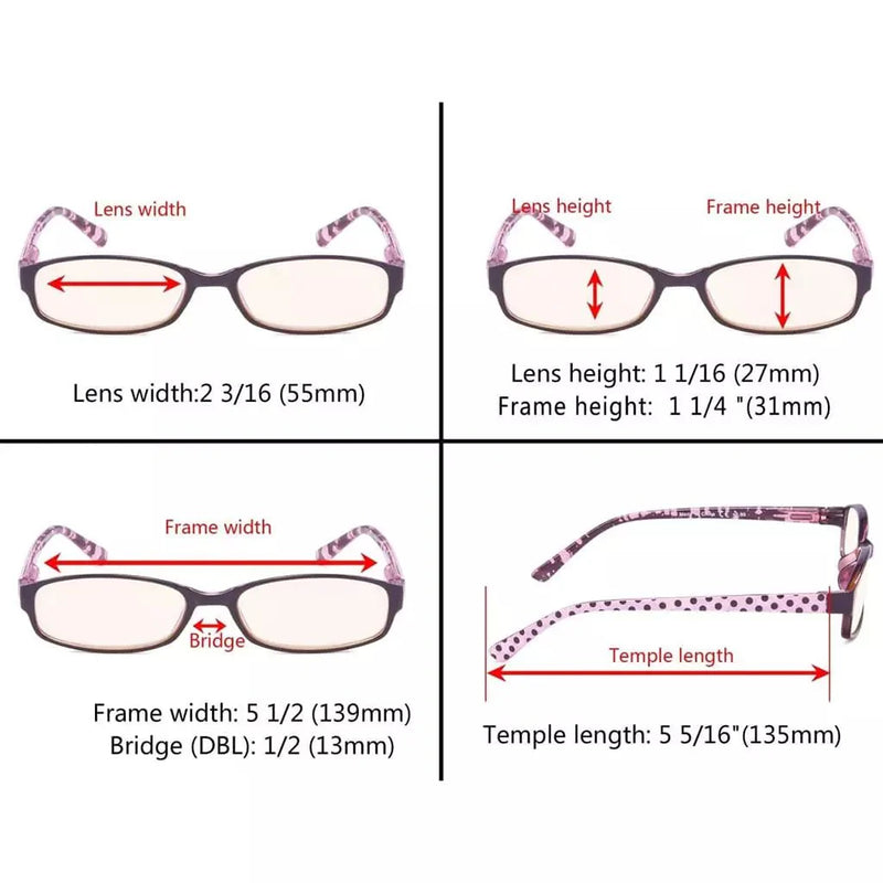 eyekeeper.com 5 Pack Polka Dots Blue Light Filter Reading Glasses CG908P Eyeglasses White Smoke 5 Pairs Mix / without magnification,5 Pairs Mix / +0.50,5 Pairs Mix / +0.75,5 Pairs Mix / +1.00,5 Pairs Mix / +1.25,5 Pairs Mix / +1.50,5 Pairs Mix / +1.75,5 Pairs Mix / +2.00,5 Pairs Mix / +2.25,5 Pairs Mix / +2.50,5 Pairs Mix / +2.75,5 Pairs Mix / +3.00