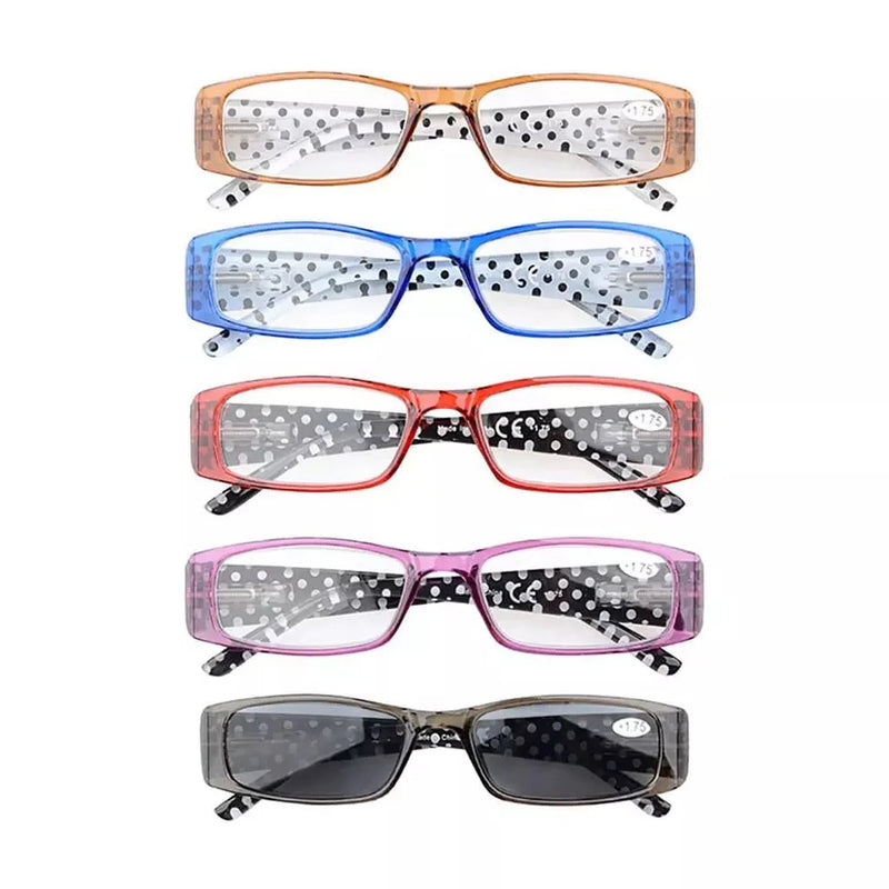 eyekeeper.com 5 Pack Polka Dots Reading Glasses R040P Eyeglasses White Smoke 5 Pairs Mix / +0.50,5 Pairs Mix / +0.75,5 Pairs Mix / +1.00,5 Pairs Mix / +1.25,5 Pairs Mix / +1.50,5 Pairs Mix / +1.75,5 Pairs Mix / +2.00,5 Pairs Mix / +2.25,5 Pairs Mix / +2.50,5 Pairs Mix / +2.75,5 Pairs Mix / +3.00,5 Pairs Mix / +3.50,5 Pairs Mix / +