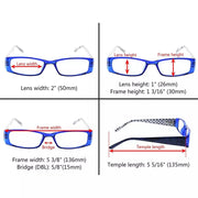 eyekeeper.com 5 Pack Polka Dots Rectangle Reading Glasses R006P Eyeglasses White Smoke 5 Pairs Mix / +0.50,5 Pairs Mix / +0.75,5 Pairs Mix / +1.00,5 Pairs Mix / +1.25,5 Pairs Mix / +1.50,5 Pairs Mix / +1.75,5 Pairs Mix / +2.00,5 Pairs Mix / +2.25,5 Pairs Mix / +2.50,5 Pairs Mix / +2.75,5 Pairs Mix / +3.00,5 Pairs Mix / +3.50,5 Pairs Mix / +