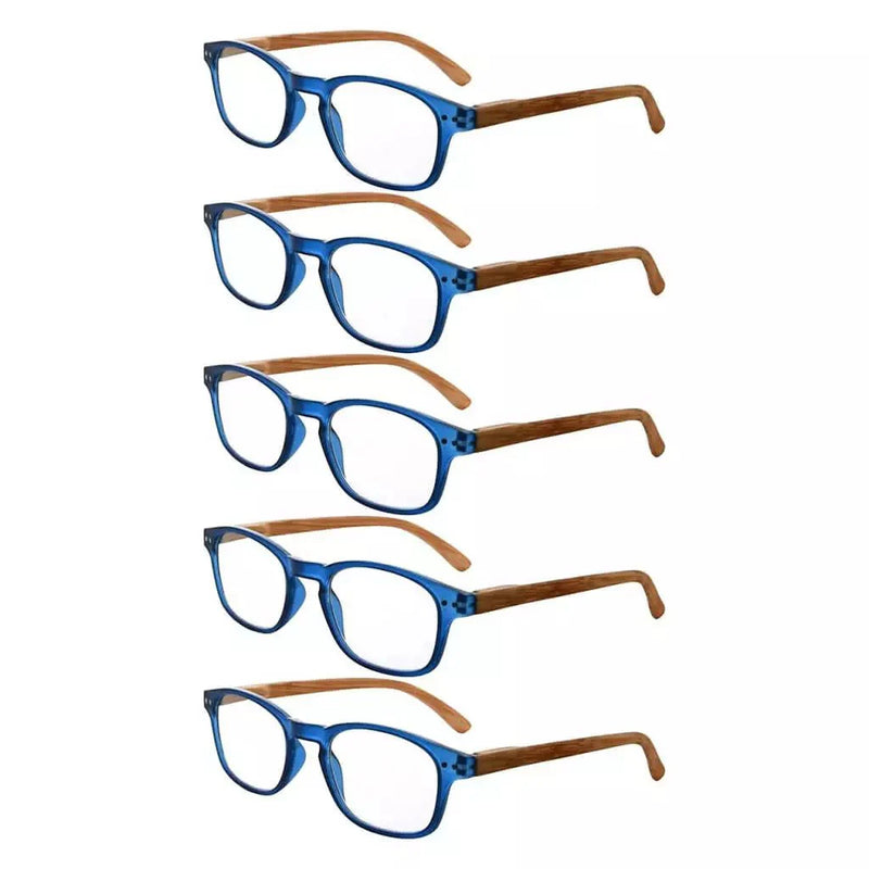 eyekeeper.com 5 Pack Reading Glasses R034 Eyeglasses White Smoke Blue-5pcs / +0.50,Blue-5pcs / +0.75,Blue-5pcs / +1.00,Blue-5pcs / +1.25,Blue-5pcs / +2.50