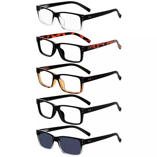 eyekeeper.com 5 Pack Reading Glasses Retro Rectangle Readers R032-A Eyeglasses White Smoke 5 Pairs Mix / without magnification,5 Pairs Mix / +0.25,5 Pairs Mix / +0.50,5 Pairs Mix / +0.75,5 Pairs Mix / +1.00,5 Pairs Mix / +1.25,5 Pairs Mix / +1.50,5 Pairs Mix / +1.75,5 Pairs Mix / +2.00,5 Pairs Mix / +2.25,5 Pairs Mix / +2.50,5 Pairs Mix / +2.75