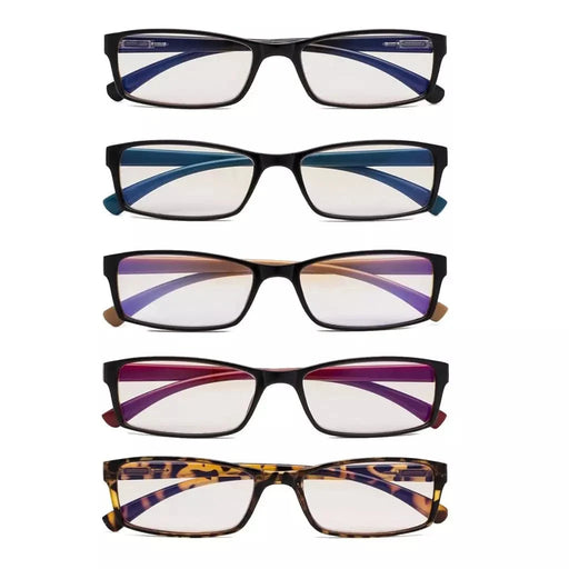 eyekeeper.com 5 Pack Rectangle Blue Light Filter Reading Glasses CG178 Eyeglasses White Smoke 5 Pairs Mix / without magnification,5 Pairs Mix / +0.75,5 Pairs Mix / +1.00,5 Pairs Mix / +1.25,5 Pairs Mix / +1.50,5 Pairs Mix / +2.00,5 Pairs Mix / +2.25,5 Pairs Mix / +2.50,5 Pairs Mix / +3.00,5 Pairs Mix / +3.50,5 Pairs Mix / +4.00