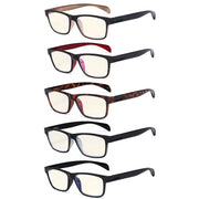 eyekeeper.com 5 Pack Rectangle Blue Light Filter Reading Glasses UVR090 Eyeglasses White Smoke 5 Pairs Mix / without magnification,5 Pairs Mix / +0.50,5 Pairs Mix / +0.75,5 Pairs Mix / +1.00,5 Pairs Mix / +1.25,5 Pairs Mix / +1.50,5 Pairs Mix / +1.75,5 Pairs Mix / +2.00,5 Pairs Mix / +2.50,5 Pairs Mix / +3.50,5 Pairs Mix / +4.00