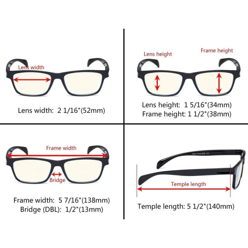 eyekeeper.com 5 Pack Rectangle Blue Light Filter Reading Glasses UVR090 Eyeglasses White Smoke 5 Pairs Mix / without magnification,5 Pairs Mix / +0.50,5 Pairs Mix / +0.75,5 Pairs Mix / +1.00,5 Pairs Mix / +1.25,5 Pairs Mix / +1.50,5 Pairs Mix / +1.75,5 Pairs Mix / +2.00,5 Pairs Mix / +2.50,5 Pairs Mix / +3.50,5 Pairs Mix / +4.00