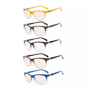 eyekeeper.com 5 Pack Rectangle Blue Light Filter Reading Glasses UVR150 Eyeglasses White Smoke 5 Pairs Mix / without magnification,5 Pairs Mix / +0.50,5 Pairs Mix / +1.00,5 Pairs Mix / +2.00,5 Pairs Mix / +2.50
