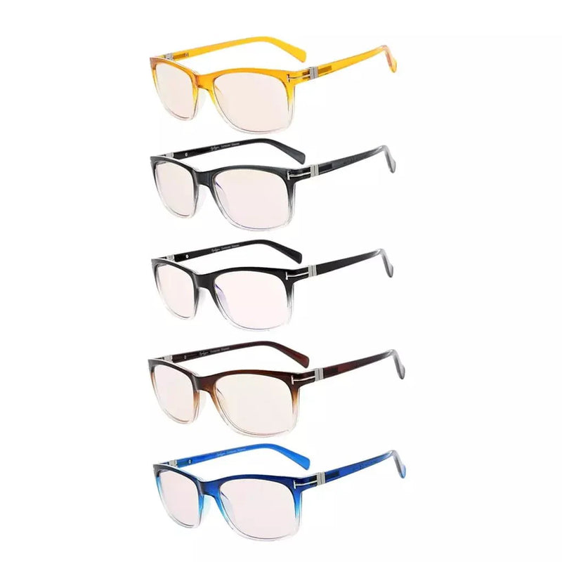 eyekeeper.com 5 Pack Rectangle Blue Light Filter Reading Glasses UVR150 Eyeglasses White Smoke 5 Pairs Mix / without magnification,5 Pairs Mix / +0.50,5 Pairs Mix / +1.00,5 Pairs Mix / +2.00,5 Pairs Mix / +2.50