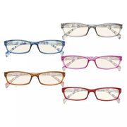 eyekeeper.com 5 Pack Rectangle Blue Light Filter Reading Glasses UVRT1803 Eyeglasses White Smoke 5 Pairs Mix / without magnification,5 Pairs Mix / +1.00,5 Pairs Mix / +1.25,5 Pairs Mix / +1.50,5 Pairs Mix / +1.75,5 Pairs Mix / +2.00,5 Pairs Mix / +2.25,5 Pairs Mix / +2.50,5 Pairs Mix / +2.75,5 Pairs Mix / +3.00,5 Pairs Mix / +3.50,5 Pairs Mix / +4.00