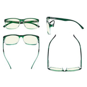 eyekeeper.com 5 Pack Rectangle Blue Light Filter Reading Glasses UVRT1805 Eyeglasses White Smoke 5 Pairs Mix / without magnification,5 Pairs Mix / +1.00,5 Pairs Mix / +1.25,5 Pairs Mix / +1.50,5 Pairs Mix / +2.00,5 Pairs Mix / +2.25,5 Pairs Mix / +3.00