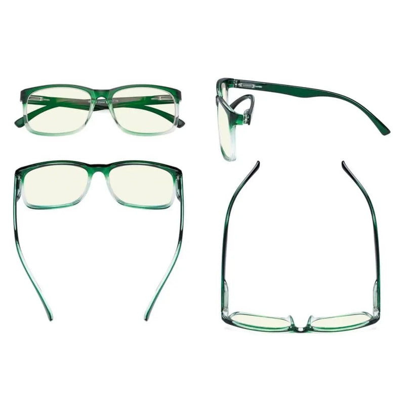 eyekeeper.com 5 Pack Rectangle Blue Light Filter Reading Glasses UVRT1805 Eyeglasses White Smoke 5 Pairs Mix / without magnification,5 Pairs Mix / +1.00,5 Pairs Mix / +1.25,5 Pairs Mix / +1.50,5 Pairs Mix / +2.00,5 Pairs Mix / +2.25,5 Pairs Mix / +3.00