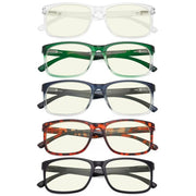 eyekeeper.com 5 Pack Rectangle Blue Light Filter Reading Glasses UVRT1805 Eyeglasses White Smoke 5 Pairs Mix / without magnification,5 Pairs Mix / +1.00,5 Pairs Mix / +1.25,5 Pairs Mix / +1.50,5 Pairs Mix / +2.00,5 Pairs Mix / +2.25,5 Pairs Mix / +3.00