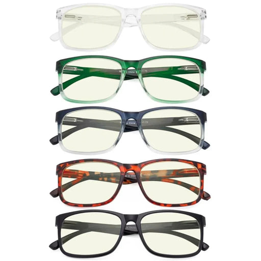 eyekeeper.com 5 Pack Rectangle Blue Light Filter Reading Glasses UVRT1805 Eyeglasses White Smoke 5 Pairs Mix / without magnification,5 Pairs Mix / +1.00,5 Pairs Mix / +1.25,5 Pairs Mix / +1.50,5 Pairs Mix / +2.00,5 Pairs Mix / +2.25,5 Pairs Mix / +3.00