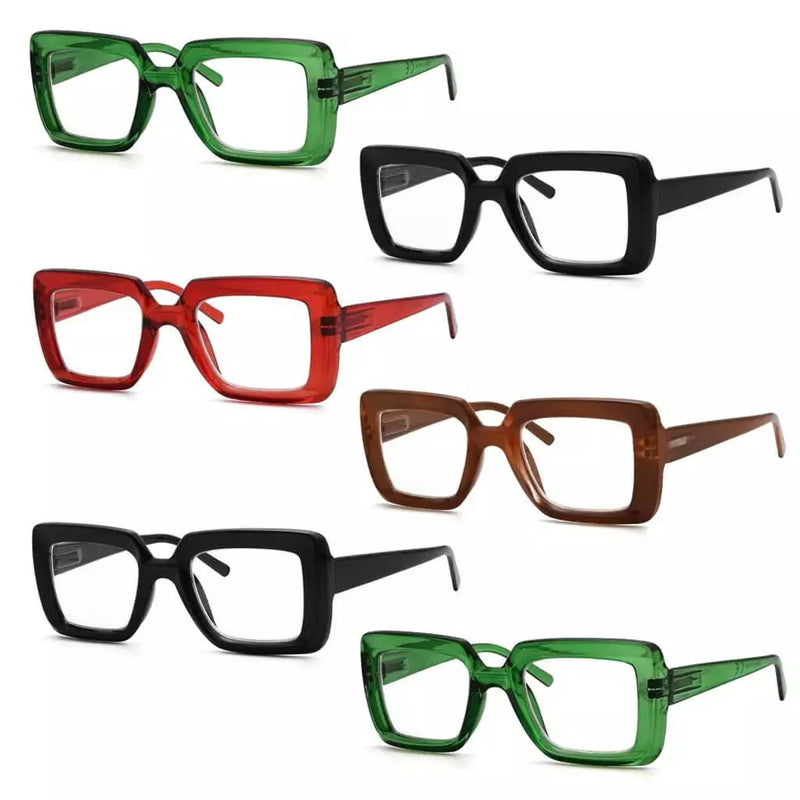 eyekeeper.com 5 Pack Rectangle Funky Reading Glasses Trendy Readers R2101 Eyeglasses White Smoke 6 Pairs / without magnification,6 Pairs / +0.50,6 Pairs / +0.75,6 Pairs / +1.00,6 Pairs / +1.25,6 Pairs / +1.50,6 Pairs / +1.75,6 Pairs / +2.00,6 Pairs / +2.25,6 Pairs / +2.50,6 Pairs / +2.75,6 Pairs / +3.00,6 Pairs / +3.25,6 Pairs / +3.50,6 Pairs / +3.75