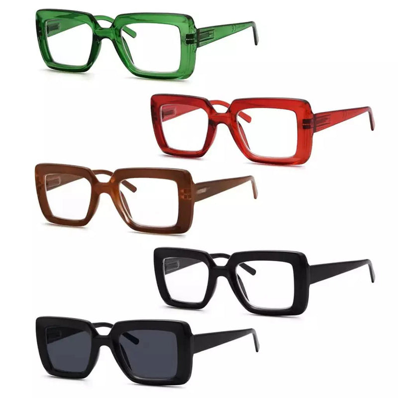 eyekeeper.com 5 Pack Rectangle Funky Reading Glasses Trendy Readers R2101 Eyeglasses White Smoke 5 Pairs Mix / without magnification,5 Pairs Mix / +0.50,5 Pairs Mix / +0.75,5 Pairs Mix / +1.00,5 Pairs Mix / +1.25,5 Pairs Mix / +1.50,5 Pairs Mix / +1.75,5 Pairs Mix / +2.00,5 Pairs Mix / +2.25,5 Pairs Mix / +2.50,5 Pairs Mix / +2.75,5 Pairs Mix / +3.00