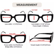 eyekeeper.com 5 Pack Rectangle Funky Reading Glasses Trendy Readers R2101 Eyeglasses White Smoke 5 Pairs Mix / without magnification,5 Pairs Mix / +0.50,5 Pairs Mix / +0.75,5 Pairs Mix / +1.00,5 Pairs Mix / +1.25,5 Pairs Mix / +1.50,5 Pairs Mix / +1.75,5 Pairs Mix / +2.00,5 Pairs Mix / +2.25,5 Pairs Mix / +2.50,5 Pairs Mix / +2.75,5 Pairs Mix / +3.00
