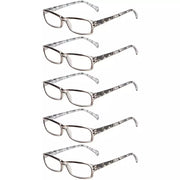 eyekeeper.com 5 Pack Rectangle Reading Glasses with Pattern Temples RT1803 Eyeglasses White Smoke Grey-5pcs / +0.50,Grey-5pcs / +0.75,Grey-5pcs / +1.00,Grey-5pcs / +1.25,Grey-5pcs / +1.50,Grey-5pcs / +1.75,Grey-5pcs / +2.00,Grey-5pcs / +2.25,Grey-5pcs / +2.50,Grey-5pcs / +2.75,Grey-5pcs / +3.00,Grey-5pcs / +3.50,Grey-5pcs / +4.00