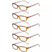 eyekeeper.com 5 Pack Rectangle Reading Glasses with Pattern Temples RT1803 Eyeglasses White Smoke Brown-5pcs / +0.50,Brown-5pcs / +0.75,Brown-5pcs / +1.00,Brown-5pcs / +1.25,Brown-5pcs / +1.50,Brown-5pcs / +1.75,Brown-5pcs / +2.00,Brown-5pcs / +2.25,Brown-5pcs / +2.50,Brown-5pcs / +2.75,Brown-5pcs / +3.00,Brown-5pcs / +3.50,Brown-5pcs / +4.00