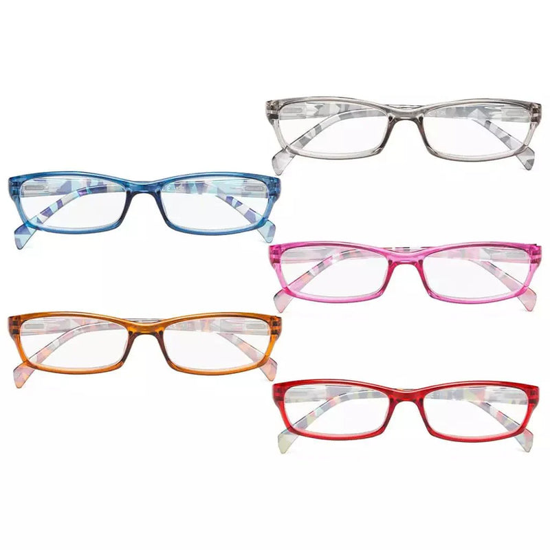 eyekeeper.com 5 Pack Rectangle Reading Glasses with Pattern Temples RT1803 Eyeglasses White Smoke 5 Pairs Mix / +0.50,5 Pairs Mix / +0.75,5 Pairs Mix / +1.00,5 Pairs Mix / +1.25,5 Pairs Mix / +1.50,5 Pairs Mix / +1.75,5 Pairs Mix / +2.00,5 Pairs Mix / +2.25,5 Pairs Mix / +2.50,5 Pairs Mix / +2.75,5 Pairs Mix / +3.00,5 Pairs Mix / +3.50,5 Pairs Mix / +