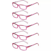 eyekeeper.com 5 Pack Rectangle Reading Glasses with Pattern Temples RT1803 Eyeglasses White Smoke Purple-5pcs / +0.50,Purple-5pcs / +0.75,Purple-5pcs / +1.00,Purple-5pcs / +1.25,Purple-5pcs / +1.50,Purple-5pcs / +1.75,Purple-5pcs / +2.00,Purple-5pcs / +2.25,Purple-5pcs / +2.50,Purple-5pcs / +2.75,Purple-5pcs / +3.00,Purple-5pcs / +3.50,Purple-5pcs / +