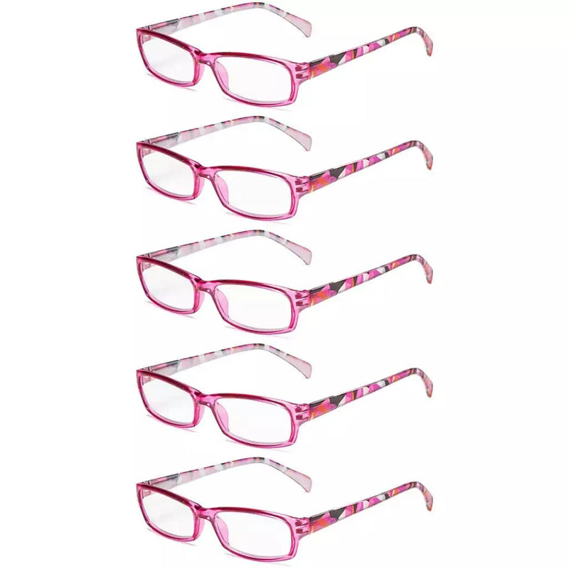 eyekeeper.com 5 Pack Rectangle Reading Glasses with Pattern Temples RT1803 Eyeglasses White Smoke Purple-5pcs / +0.50,Purple-5pcs / +0.75,Purple-5pcs / +1.00,Purple-5pcs / +1.25,Purple-5pcs / +1.50,Purple-5pcs / +1.75,Purple-5pcs / +2.00,Purple-5pcs / +2.25,Purple-5pcs / +2.50,Purple-5pcs / +2.75,Purple-5pcs / +3.00,Purple-5pcs / +3.50,Purple-5pcs / +