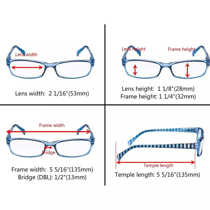 eyekeeper.com 5 Pack Rectangle Reading Glasses with Stripe Arms RT1803S Eyeglasses White Smoke 5 Pairs Mix / +0.50,5 Pairs Mix / +0.75,5 Pairs Mix / +1.00,5 Pairs Mix / +1.25,5 Pairs Mix / +1.50,5 Pairs Mix / +1.75,5 Pairs Mix / +2.00,5 Pairs Mix / +2.25,5 Pairs Mix / +2.50,5 Pairs Mix / +2.75,5 Pairs Mix / +3.00,5 Pairs Mix / +3.50