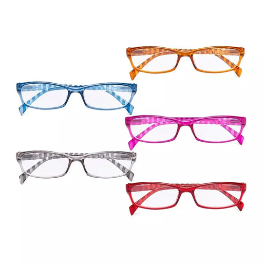eyekeeper.com 5 Pack Rectangle Reading Glasses with Stripe Arms RT1803S Eyeglasses White Smoke 5 Pairs Mix / +0.50,5 Pairs Mix / +0.75,5 Pairs Mix / +1.00,5 Pairs Mix / +1.25,5 Pairs Mix / +1.50,5 Pairs Mix / +1.75,5 Pairs Mix / +2.00,5 Pairs Mix / +2.25,5 Pairs Mix / +2.50,5 Pairs Mix / +2.75,5 Pairs Mix / +3.00,5 Pairs Mix / +3.50