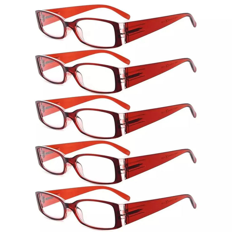 eyekeeper.com 5 Pack Rectangle Stylish Reading Glasses R040-A Eyeglasses White Smoke Red-5pcs / +0.50,Red-5pcs / +0.75,Red-5pcs / +1.00,Red-5pcs / +1.25,Red-5pcs / +1.50,Red-5pcs / +1.75,Red-5pcs / +2.00,Red-5pcs / +2.25,Red-5pcs / +2.50,Red-5pcs / +2.75,Red-5pcs / +3.00,Red-5pcs / +3.25,Red-5pcs / +3.50,Red-5pcs / +3.75,Red-5pcs / +4.00