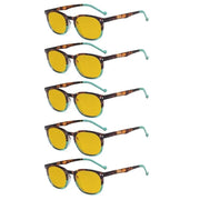 eyekeeper.com 5 Pack Retro Blue Light Blocking Reading Glasses HP065 Eyeglasses White Smoke Tortoise Green-5pcs / without magnification,Tortoise Green-5pcs / +0.50,Tortoise Green-5pcs / +0.75,Tortoise Green-5pcs / +1.00,Tortoise Green-5pcs / +1.25,Tortoise Green-5pcs / +1.50,Tortoise Green-5pcs / +1.75,Tortoise Green-5pcs / +2.00,Tortoise Green-