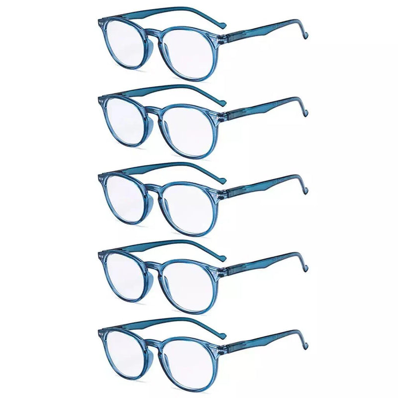 eyekeeper.com 5 Pack Retro Oval Reading Glasses Include Sunglasses R071 Eyeglasses White Smoke Blue-5pcs / without magnification,Blue-5pcs / +0.50,Blue-5pcs / +0.75,Blue-5pcs / +1.00,Blue-5pcs / +1.25,Blue-5pcs / +1.50,Blue-5pcs / +1.75,Blue-5pcs / +2.00,Blue-5pcs / +2.25,Blue-5pcs / +2.50,Blue-5pcs / +2.75,Blue-5pcs / +3.00,Blue-5pcs / +3.50,Blue-