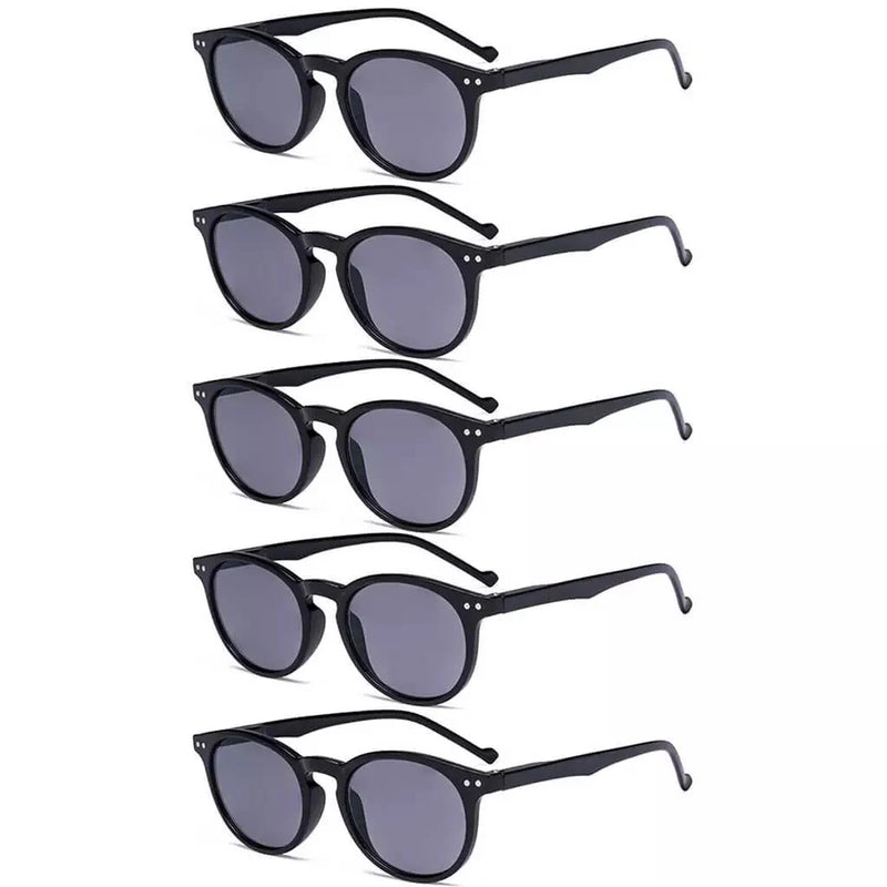 eyekeeper.com 5 Pack Retro Oval Reading Glasses Include Sunglasses R071 Eyeglasses White Smoke Grey Lens-5pcs / without magnification,Grey Lens-5pcs / +0.50,Grey Lens-5pcs / +0.75,Grey Lens-5pcs / +1.00,Grey Lens-5pcs / +1.25,Grey Lens-5pcs / +1.50,Grey Lens-5pcs / +1.75,Grey Lens-5pcs / +2.00,Grey Lens-5pcs / +2.25,Grey Lens-5pcs / +2.50,Grey Lens