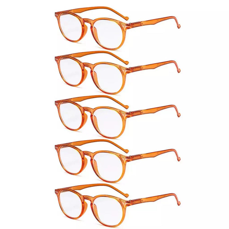 eyekeeper.com 5 Pack Retro Oval Reading Glasses Include Sunglasses R071 Eyeglasses White Smoke Orange-5pcs / without magnification,Orange-5pcs / +0.50,Orange-5pcs / +0.75,Orange-5pcs / +1.00,Orange-5pcs / +1.25,Orange-5pcs / +1.50,Orange-5pcs / +1.75,Orange-5pcs / +2.00,Orange-5pcs / +2.25,Orange-5pcs / +2.50,Orange-5pcs / +2.75,Orange-5pcs / +3.00